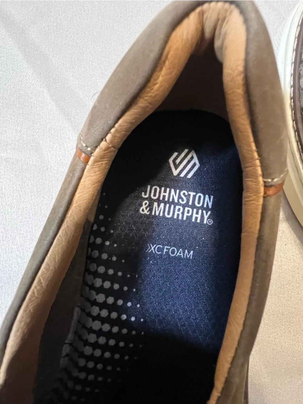 Johnston & Murphy McGuffey 2 Woven Slip-On Sneakers Taupe Nubuck XC4 XC Foam Men